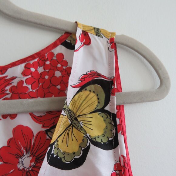 VINTAGE Y2K CABI 100% Silk Asian Inspired Floral Butterfly Babydoll Top Boho M - Picture 6 of 16